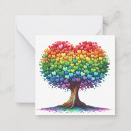 Tarjeta Pequeña Árbol en forma de corazón colorido
