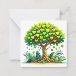 Tarjeta Pequeña Árbol en forma de corazón colorido