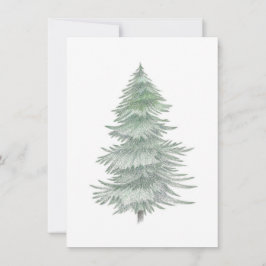 Tarjeta Pequeña Árbol Evergreen de mano dibujado