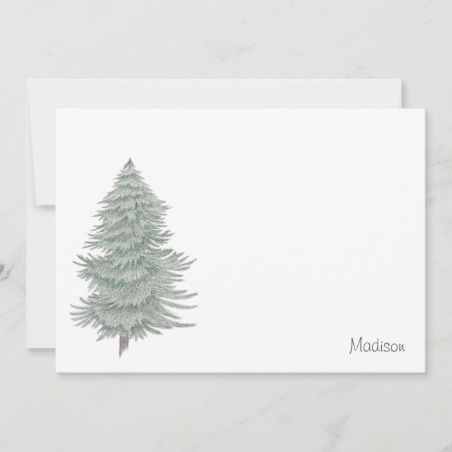 Tarjeta Pequeña Árbol Evergreen de mano dibujado 2 (Anverso)