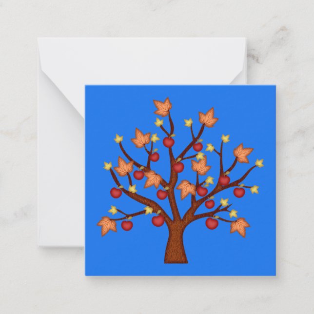 Tarjeta Pequeña Árbol feliz de otoño (Anverso)