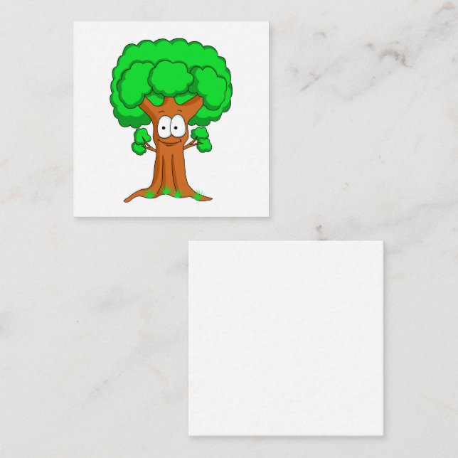 Tarjeta Pequeña Árbol verde divertido y sensacional (Anverso / Reverso)