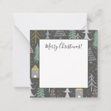 Árboles de Navidad y Casas en Pizarra Rosa Amarill