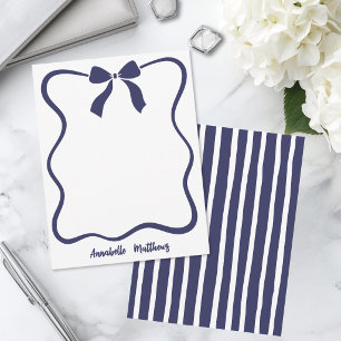 Tarjeta Pequeña Arco azul retro personalizado con borde ondulado