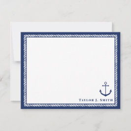 Tarjeta Pequeña Arco de Anclaje Náutico Blanco y Naval Personaliza
