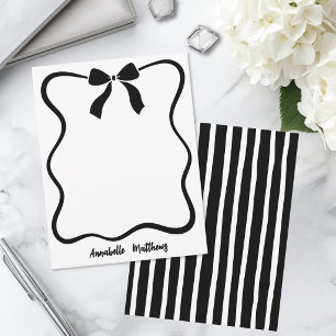 Tarjeta Pequeña Arco personalizado de lazo blanco y negro