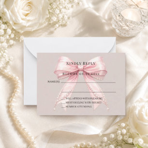 Tarjeta Pequeña Arco rosa taupe respuesta RSVP