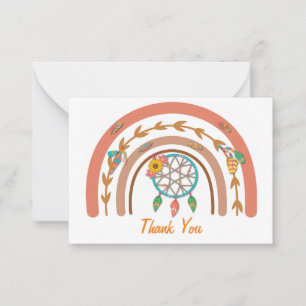 Tarjeta Pequeña Arcoiris bohemio gracias