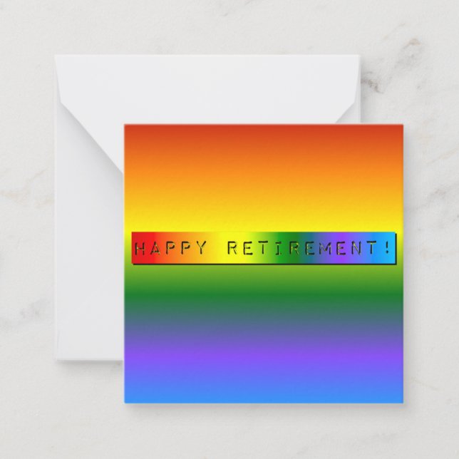 Tarjeta Pequeña ¡Arcoiris feliz retiro! (Anverso)