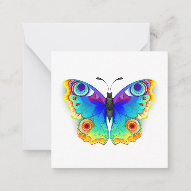 Tarjeta Pequeña Arcoiris mariposa Peacock Eye (Anverso)