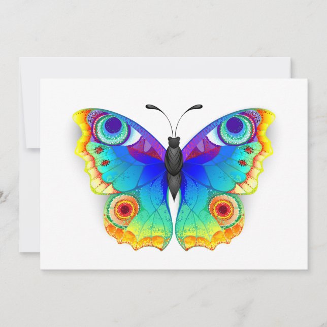 Tarjeta Pequeña Arcoiris mariposa Peacock Eye (Anverso)