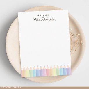 Tarjeta Pequeña Arcoíris Pastel de Agradecimiento a Maestros Perso