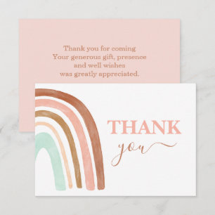 Tarjeta Pequeña Arcoiris rosa gracias