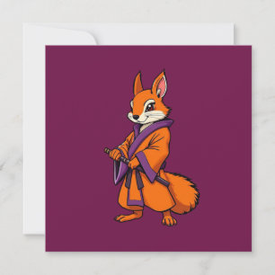Tarjeta Pequeña Ardilla de Samurai japonesa