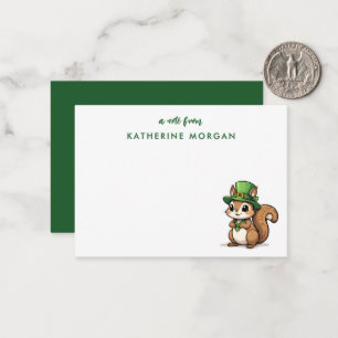 Tarjeta Pequeña Ardilla personalizada del día de San Patricio