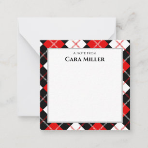 Tarjeta Pequeña Argel blanco rojo negro personalizado