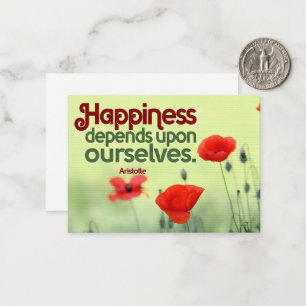 Tarjeta Pequeña Aristóteles cita Inspiradora "Felicidad"