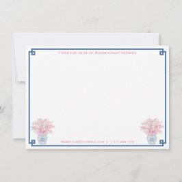 Tarjeta Pequeña Armada Preppy Y Ducha Bridal Personalizada Rosa