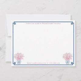 Tarjeta Pequeña Armada Preppy Y Ducha Bridal Personalizada Rosa