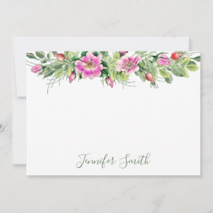 Tarjeta Pequeña Arreglo floral de rosas rosadas en acuarela