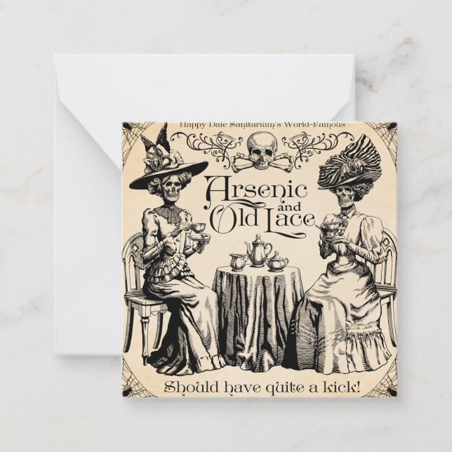 Tarjeta Pequeña Arsenico y encaje antiguo (Anverso)