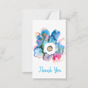 Tarjeta Pequeña Arte abstracto de acuarela floral dibujado a mano