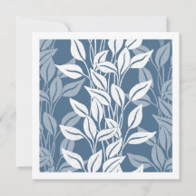 Arte botánico de follaje elegante azul denim