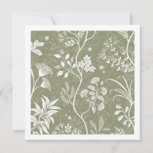 Arte Botánico Elegante Reverie de Chintz Verde Oli