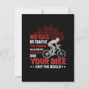 Tarjeta Pequeña Arte Ciclista Sin Gas Sin Tráfico