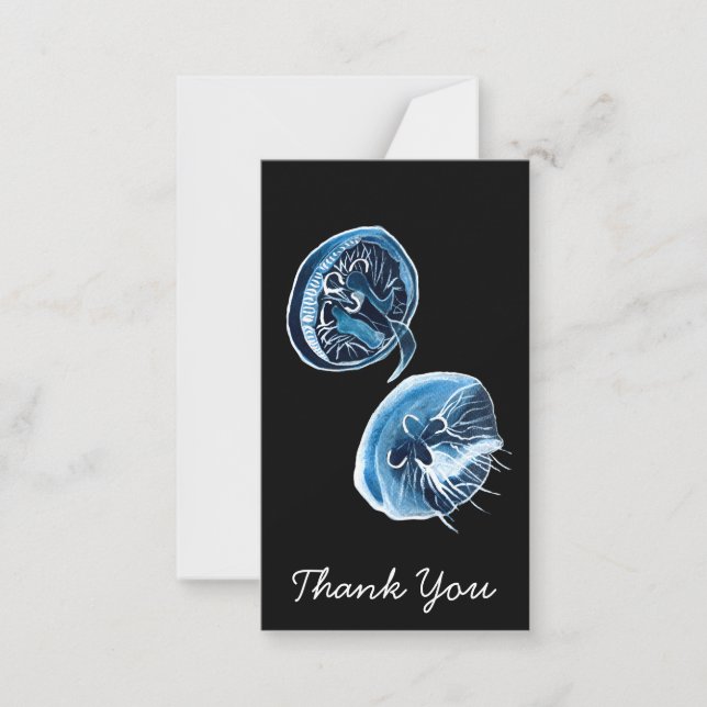 Tarjeta Pequeña Arte de acuarela de MoonJellyfish (Anverso)