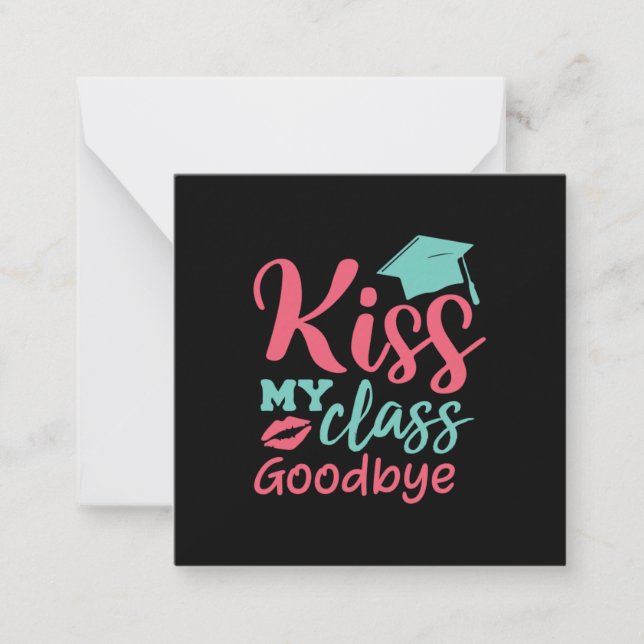 Tarjeta Pequeña Arte de graduación | Adiós a Kiss My Class (Anverso)