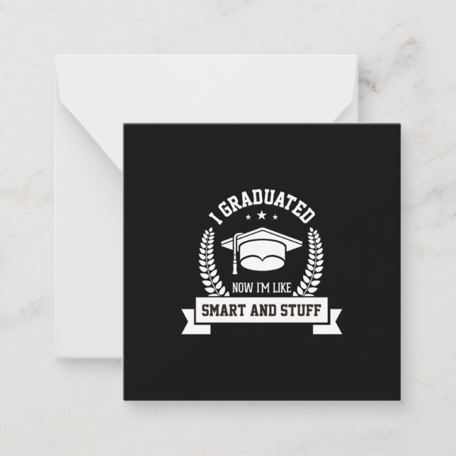Tarjeta Pequeña Arte de graduación | Me Gradué Ahora Como Intelige (Anverso)