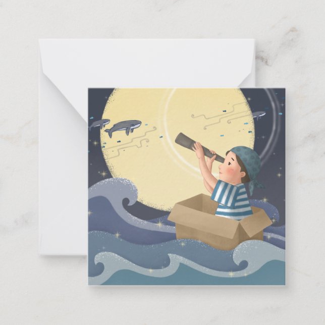 Tarjeta Pequeña Arte de Ilustracion de Vela (Anverso)