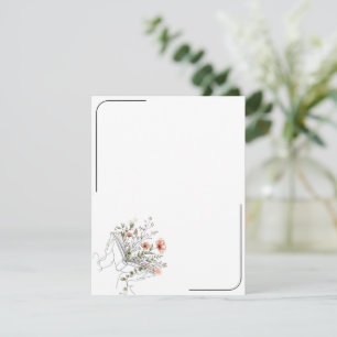 Tarjeta Pequeña Arte de línea botánica de Blooms Book