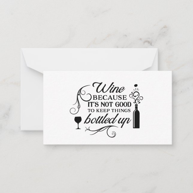 Tarjeta Pequeña arte de palabras para amantes de los vinos lindos (Anverso)
