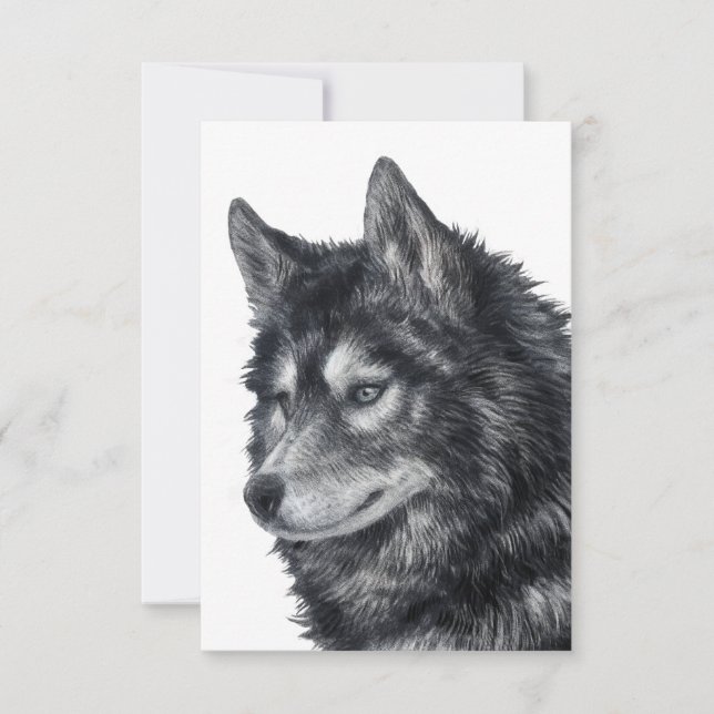 Tarjeta Pequeña Arte de perro de Balto (Anverso)