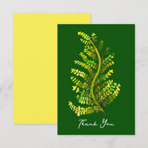 Tarjeta Pequeña Arte de plantas de hojas de helecho verde