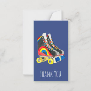 Tarjeta Pequeña Arte de Rollerskates retro ochenta