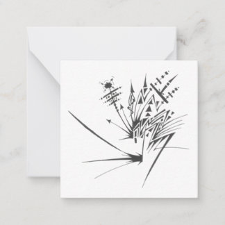 Tarjeta Pequeña Arte de tatuaje tribal abstracto blanco y negro 10