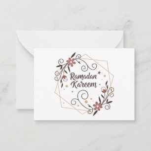Tarjeta Pequeña Arte decorativo de bendiciones de Ramadán – Elegan
