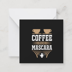 Tarjeta Pequeña Arte del Café Café y Máscara de pestañas