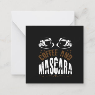 Tarjeta Pequeña Arte del Café Café y Máscara de pestañas