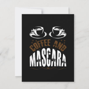 Tarjeta Pequeña Arte del Café Café y Máscara de pestañas