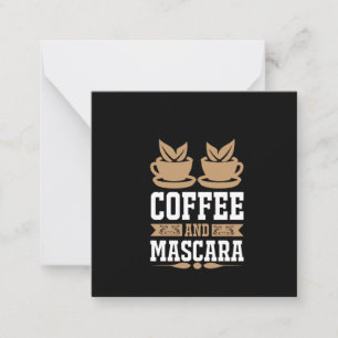 Tarjeta Pequeña Arte del Café Café y Máscara de pestañas