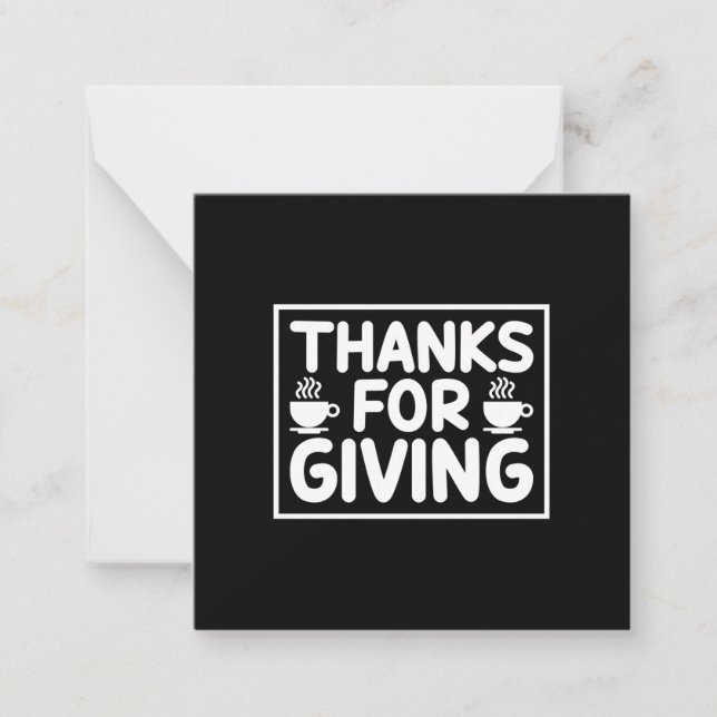 Tarjeta Pequeña Arte del Café Gracias por Dar (Anverso)