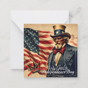 Tarjeta Pequeña Arte del Día de la Independencia de Tío Sam sin Re