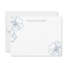 Arte floral de línea moderna azul elegante persona