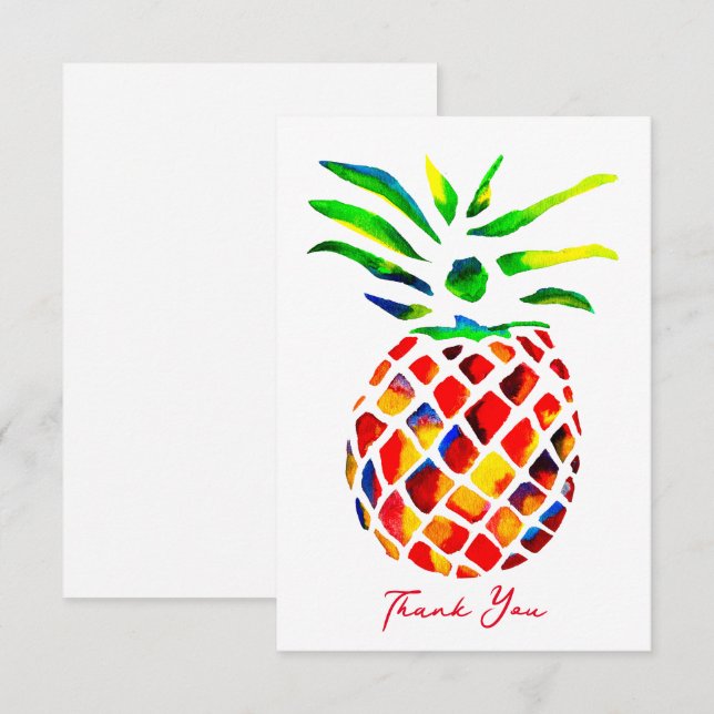 Tarjeta Pequeña Arte fresco de piña divertida (Anverso / Reverso)