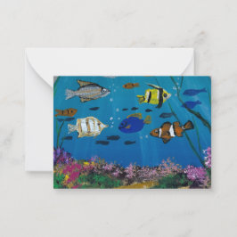 Tarjeta Pequeña Arte hecho a mano: profundidades del océano