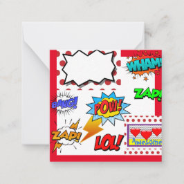 Tarjeta Pequeña Arte pop, cómic.